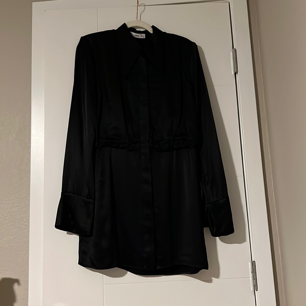 Mango Satin Shirt Dress